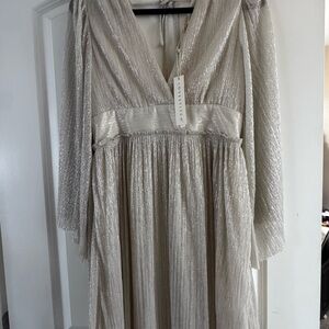 NEW Lovestitch Gold Silver Long-Sleeve Dress